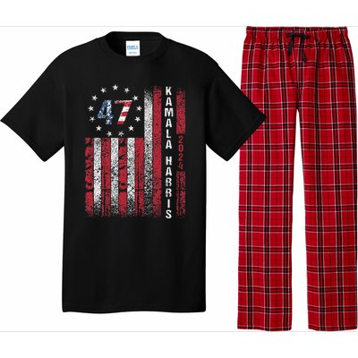 Kamala Harris 2024 For President American Flag Distressed Pajama Set