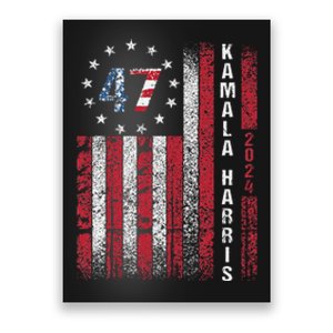 Kamala Harris 2024 For President American Flag Distressed Poster