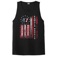 Kamala Harris 2024 For President American Flag Distressed PosiCharge Competitor Tank