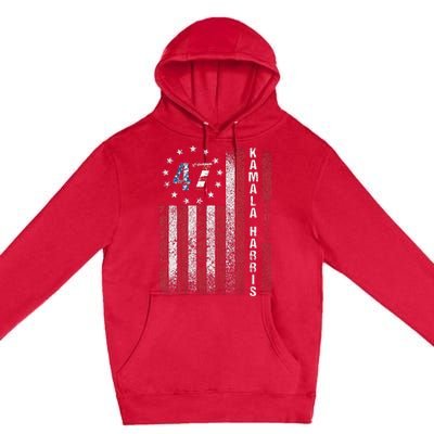 Kamala Harris 2024 For President American Flag Distressed Premium Pullover Hoodie