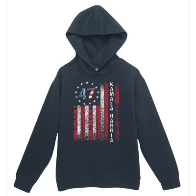 Kamala Harris 2024 For President American Flag Distressed Urban Pullover Hoodie