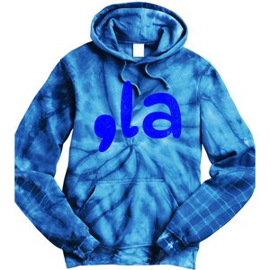 Kamala Harris 2024 President Funny Comma La Democratic Party Gift Tie Dye Hoodie