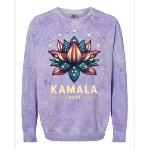 Kamala Harris 2024 Presidential Campaign American Lotus Colorblast Crewneck Sweatshirt