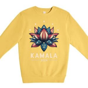 Kamala Harris 2024 Presidential Campaign American Lotus Premium Crewneck Sweatshirt