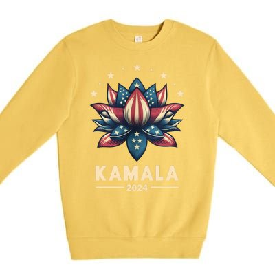 Kamala Harris 2024 Presidential Campaign American Lotus Premium Crewneck Sweatshirt