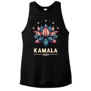 Kamala Harris 2024 Presidential Campaign American Lotus Ladies PosiCharge Tri-Blend Wicking Tank