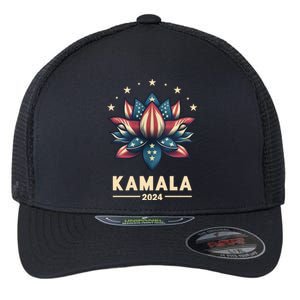 Kamala Harris 2024 Presidential Campaign American Lotus Flexfit Unipanel Trucker Cap