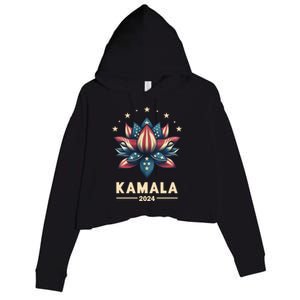 Kamala Harris 2024 Presidential Campaign American Lotus Crop Fleece Hoodie