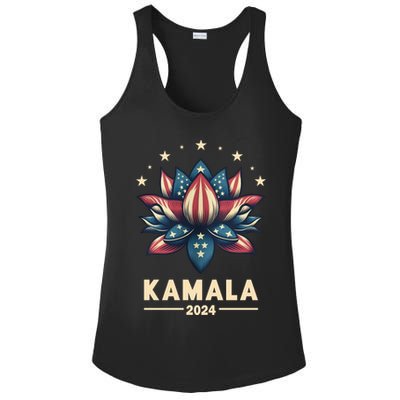 Kamala Harris 2024 Presidential Campaign American Lotus Ladies PosiCharge Competitor Racerback Tank