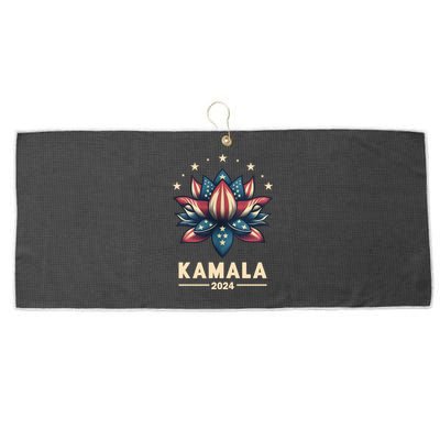 Kamala Harris 2024 Presidential Campaign American Lotus Large Microfiber Waffle Golf Towel