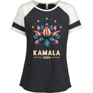 Kamala Harris 2024 Presidential Campaign American Lotus Enza Ladies Jersey Colorblock Tee