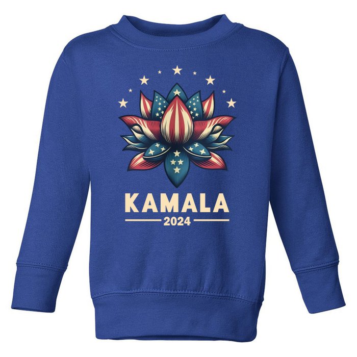 Kamala Harris 2024 Presidential Campaign American Lotus Toddler Sweatshirt