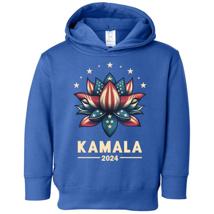 Kamala Harris 2024 Presidential Campaign American Lotus Toddler Hoodie