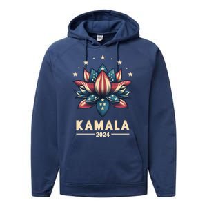 Kamala Harris 2024 Presidential Campaign American Lotus Performance Fleece Hoodie