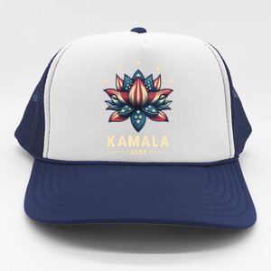 Kamala Harris 2024 Presidential Campaign American Lotus Trucker Hat