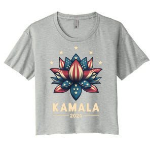 Kamala Harris 2024 Presidential Campaign American Lotus Women's Crop Top Tee