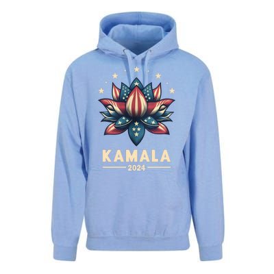 Kamala Harris 2024 Presidential Campaign American Lotus Unisex Surf Hoodie