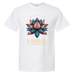 Kamala Harris 2024 Presidential Campaign American Lotus Garment-Dyed Heavyweight T-Shirt