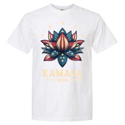 Kamala Harris 2024 Presidential Campaign American Lotus Garment-Dyed Heavyweight T-Shirt