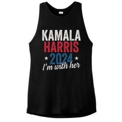 Kamala Harris 2024 Support Ladies PosiCharge Tri-Blend Wicking Tank