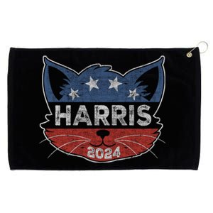 Kamala Harris 2024 Button Cat Face Cat Ladies For Kamala Cute Gift Grommeted Golf Towel