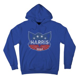 Kamala Harris 2024 Button Cat Face Cat Ladies For Kamala Cute Gift Hoodie