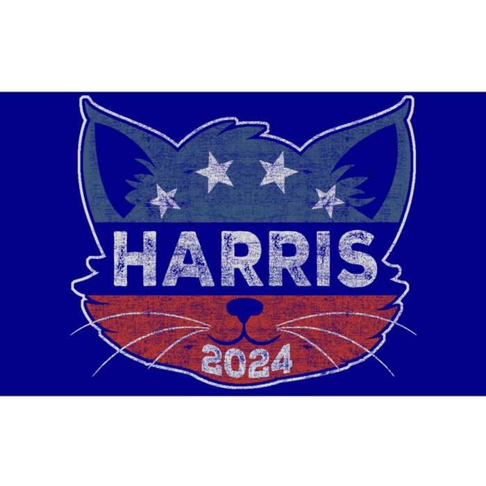 Kamala Harris 2024 Button Cat Face Cat Ladies For Kamala Cute Gift Bumper Sticker