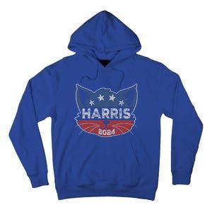 Kamala Harris 2024 Button Cat Face Cat Ladies For Kamala Cute Gift Tall Hoodie