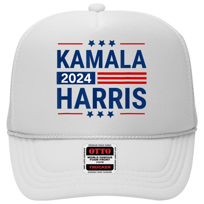 Kamala Harris 2024 Support First Presidente Usa Women High Crown Mesh Back Trucker Hat