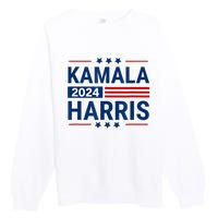 Kamala Harris 2024 Support First Presidente Usa Women Premium Crewneck Sweatshirt