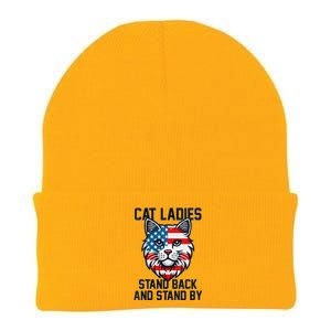 Kamala Harris 2024 Childless Cat Lady Ladies Stand Back By Knit Cap Winter Beanie