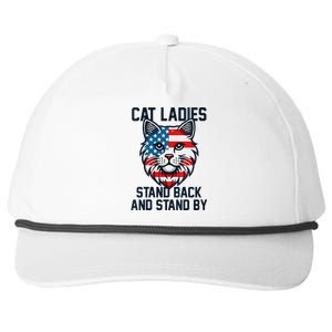 Kamala Harris 2024 Childless Cat Lady Ladies Stand Back By Snapback Five-Panel Rope Hat