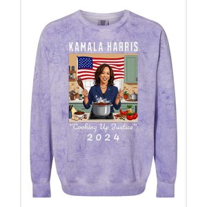 Kamala Harris 2024 Cooking Up Justice Fun Political Colorblast Crewneck Sweatshirt