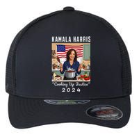 Kamala Harris 2024 Cooking Up Justice Fun Political Flexfit Unipanel Trucker Cap