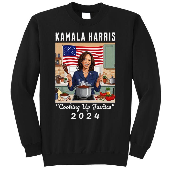 Kamala Harris 2024 Cooking Up Justice Fun Political Sweatshirt