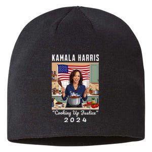 Kamala Harris 2024 Cooking Up Justice Fun Political Sustainable Beanie