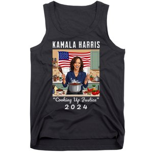 Kamala Harris 2024 Cooking Up Justice Fun Political Tank Top