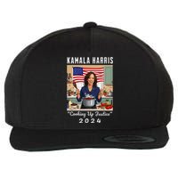 Kamala Harris 2024 Cooking Up Justice Fun Political Wool Snapback Cap