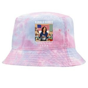 Kamala Harris 2024 Cooking Up Justice Fun Political Tie-Dyed Bucket Hat