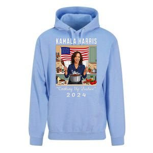 Kamala Harris 2024 Cooking Up Justice Fun Political Unisex Surf Hoodie