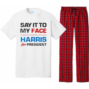 Kamala Harris 2024 Say It To My Face Debate Me Pajama Set