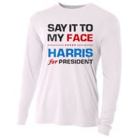 Kamala Harris 2024 Say It To My Face Debate Me Cooling Performance Long Sleeve Crew