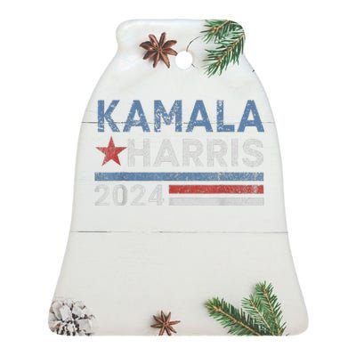 Kamala Harris 2024 For President Election Campaign Ceramic Bell Ornament