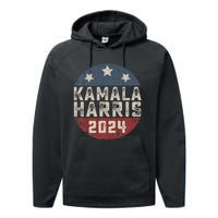 Kamala Harris 2024 For President Retro Button Election Performance Fleece Hoodie