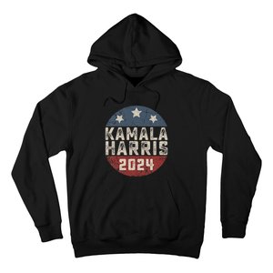 Kamala Harris 2024 For President Retro Button Election Hoodie