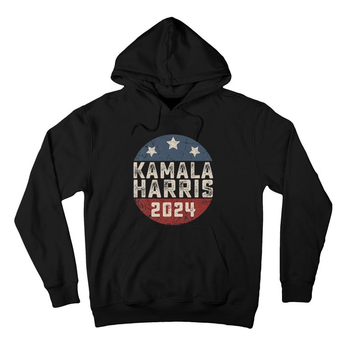 Kamala Harris 2024 For President Retro Button Election Hoodie