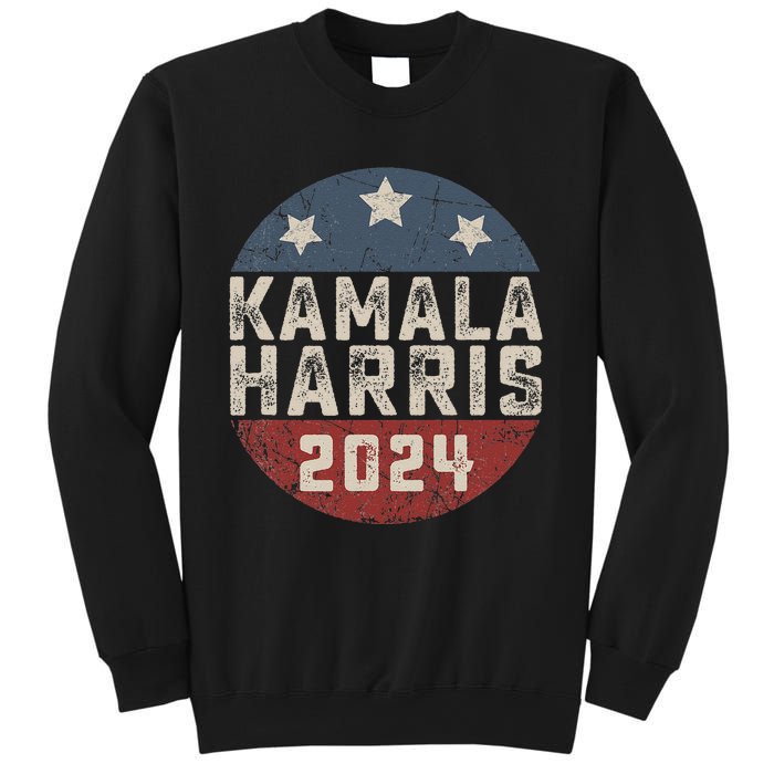 Kamala Harris 2024 For President Retro Button Election Sweatshirt