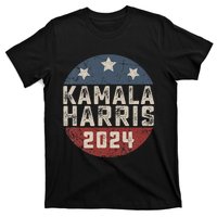 Kamala Harris 2024 For President Retro Button Election T-Shirt