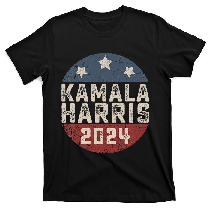 Kamala Harris 2024 For President Retro Button Election T-Shirt