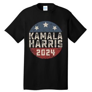 Kamala Harris 2024 For President Retro Button Election Tall T-Shirt